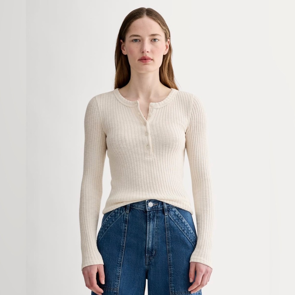 NWT Everlane Cozy Rib Henley S
